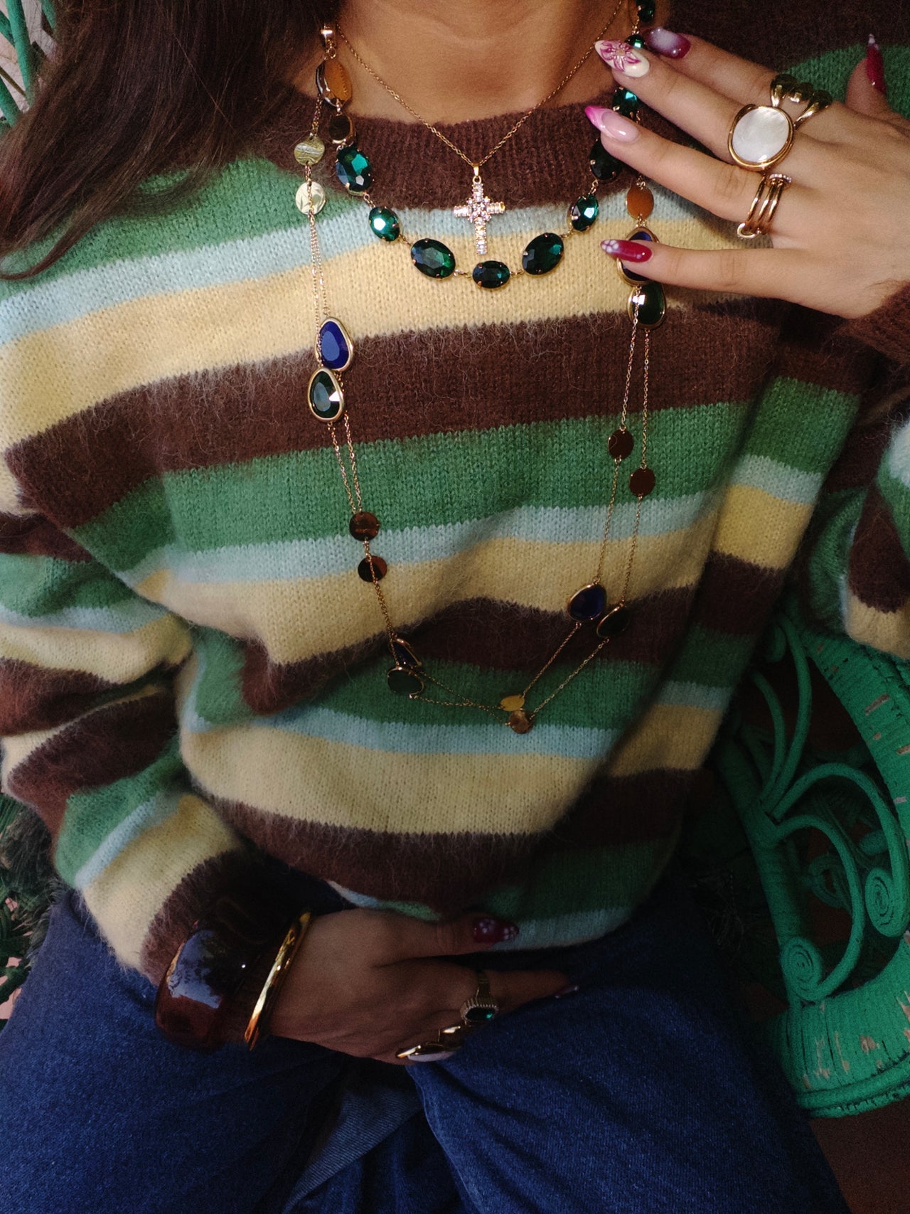 CROSS STRASS NECKLACE