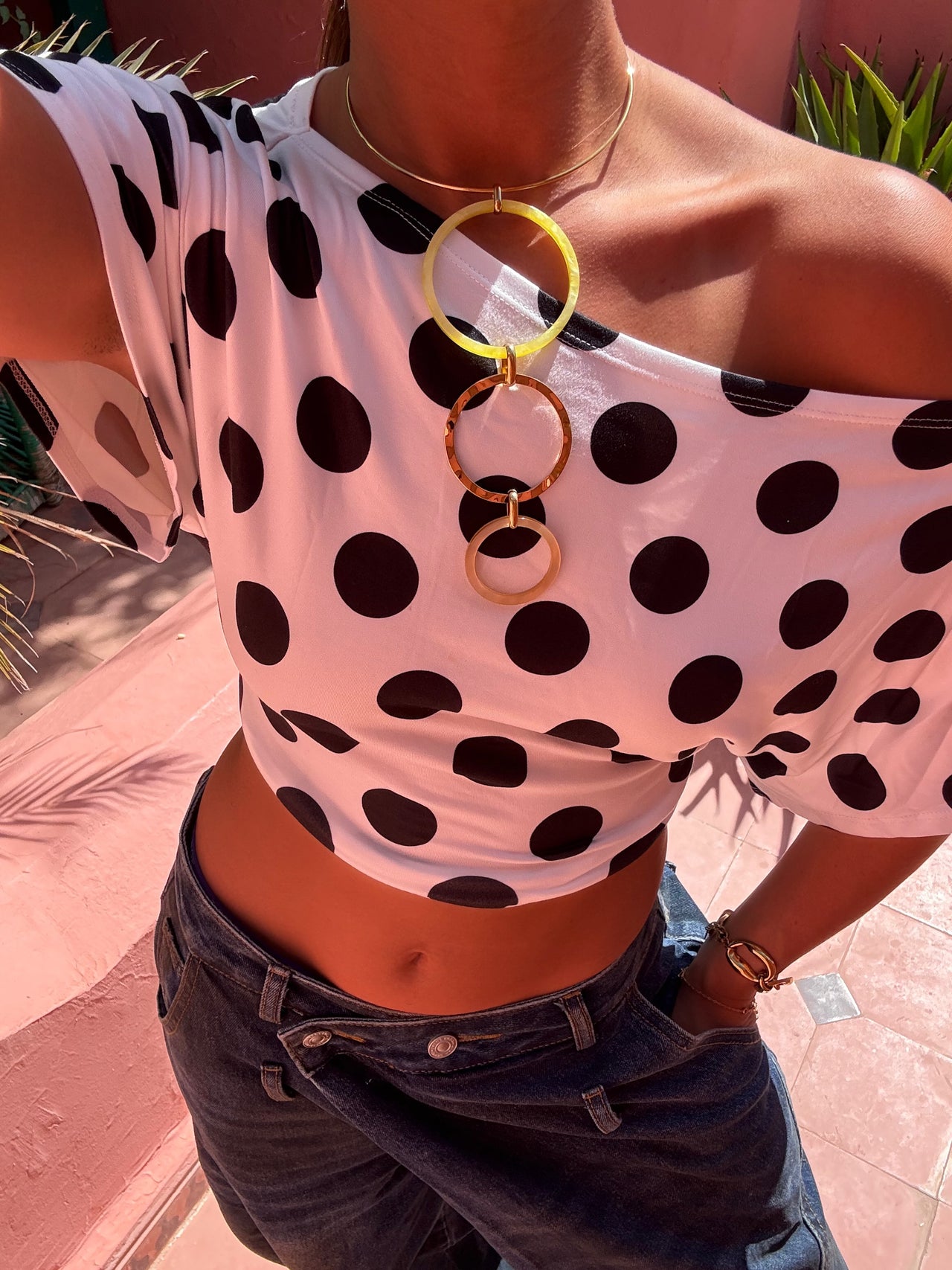 TRIO CIRCLE NECKLACE YELLOW