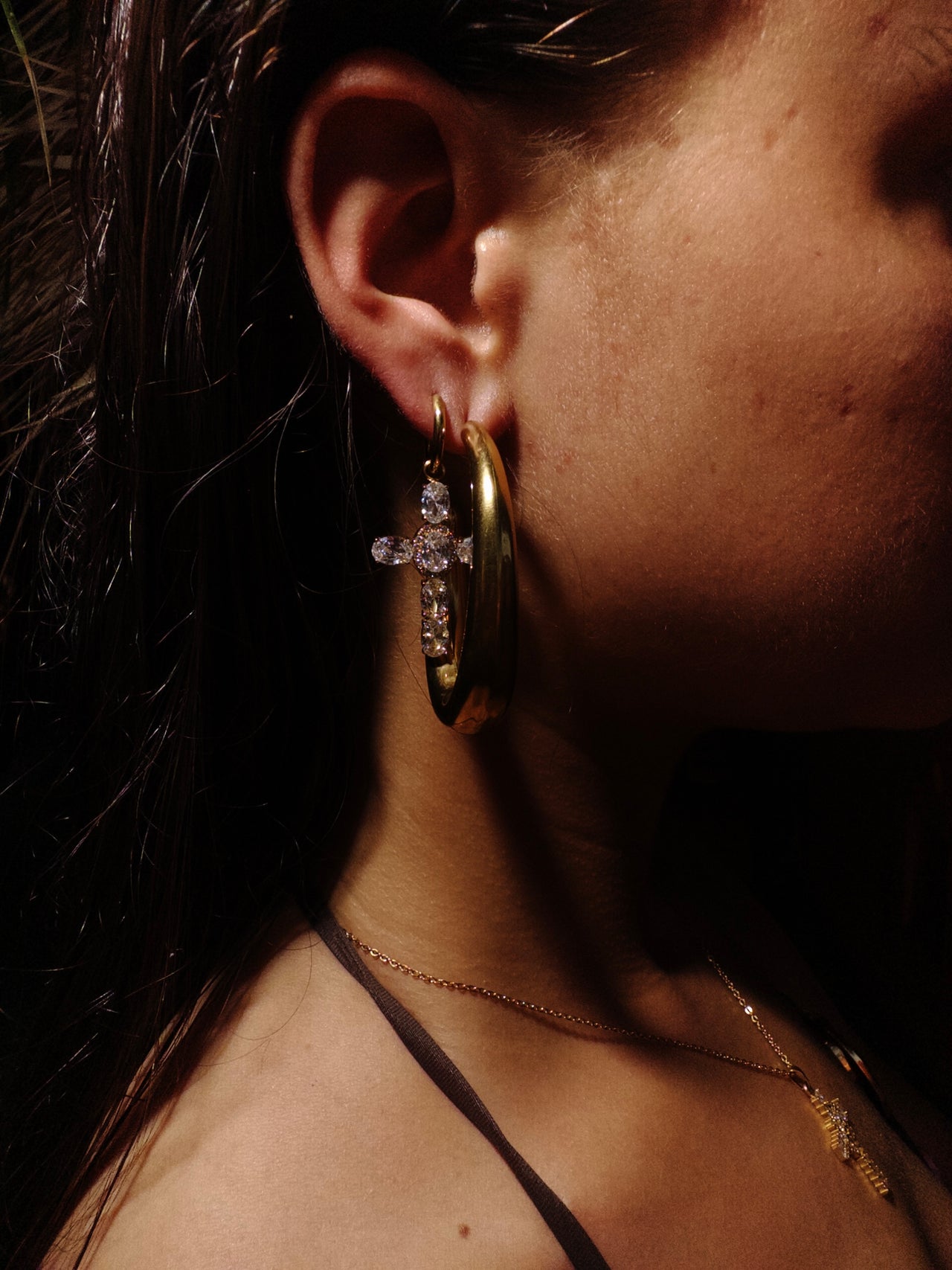 DIAMOND CROSS EARRINGS